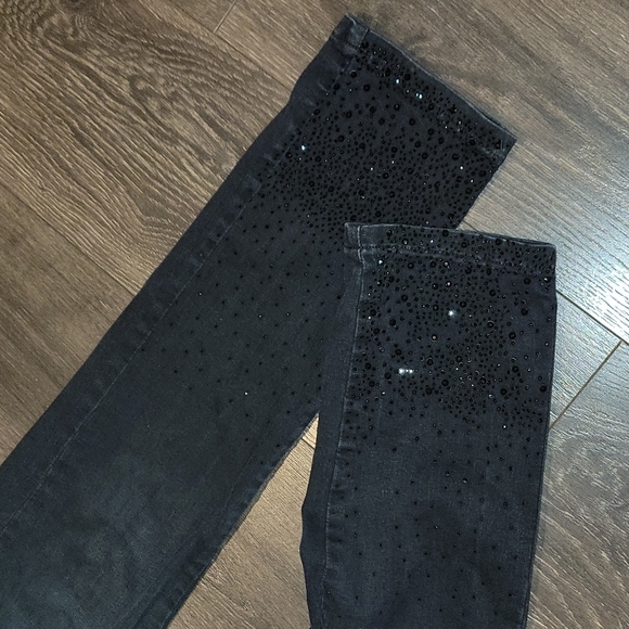 ❤️ LISETTE L MONTREAL PULL ON RHINESTONE HEM SKINNY JEANS, 10 (30) - Picture 4 of 7